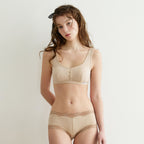 Cottoncandy semi-dreawers panties Beige