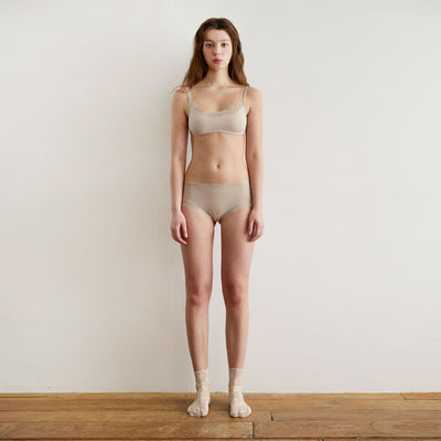 Airy semi-dreawers panties Beige